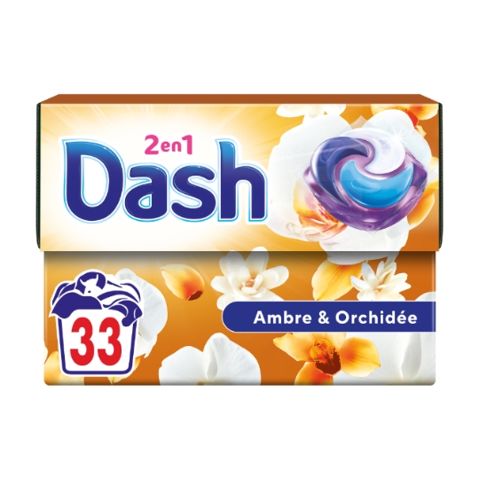 Lessive en Capsules Ambre & Orchidée DASH 2 IN 1