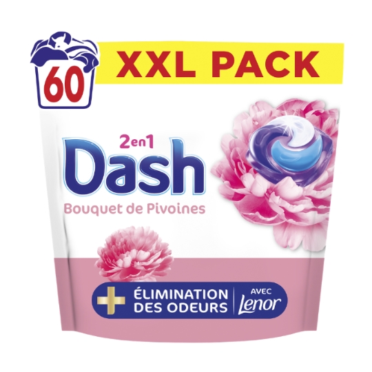 Lessive en Capsules Bouquet de Pivoines DASH 2 IN 1