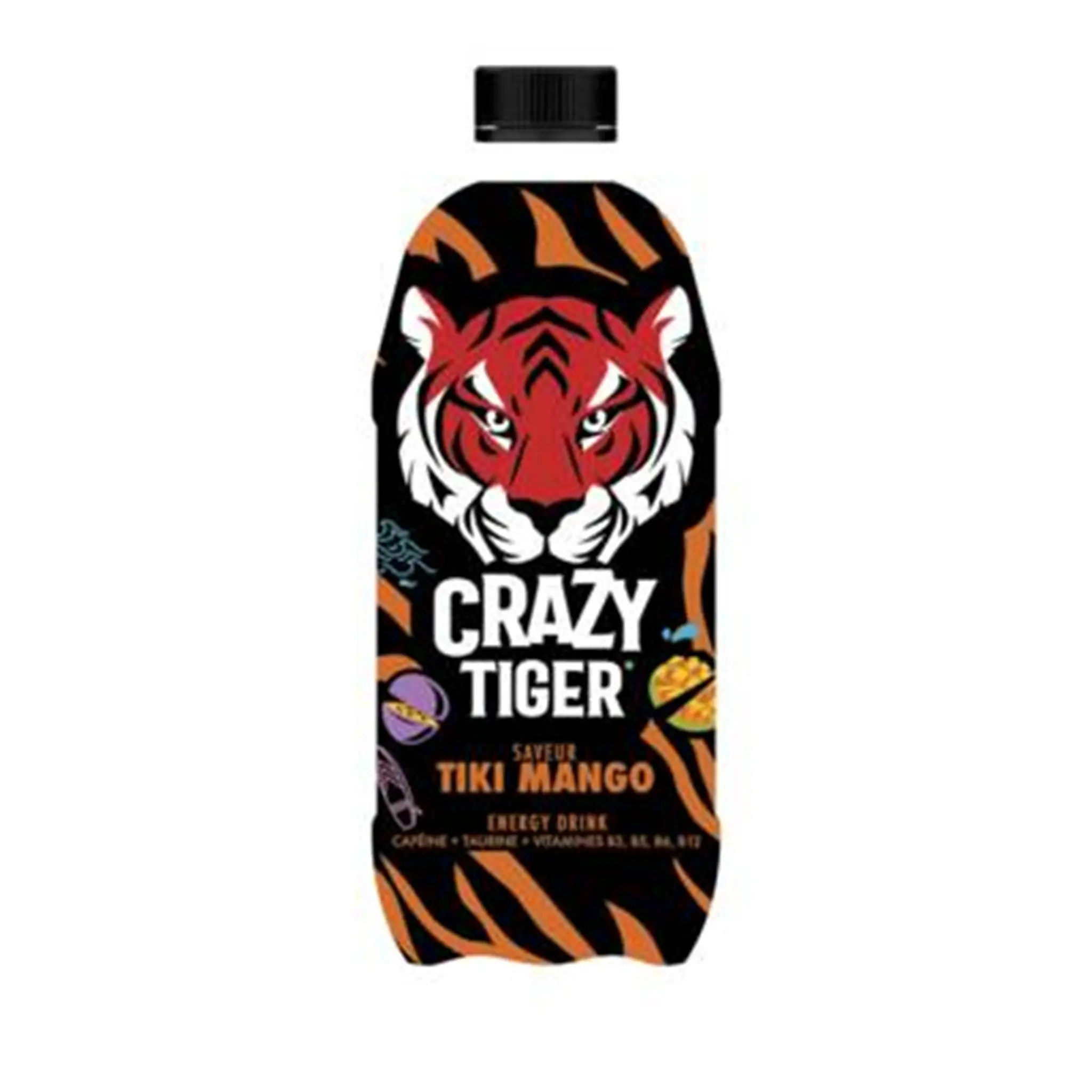 CRAZY TIGER Boisson énergisante à la taurine et caféine saveur mangue