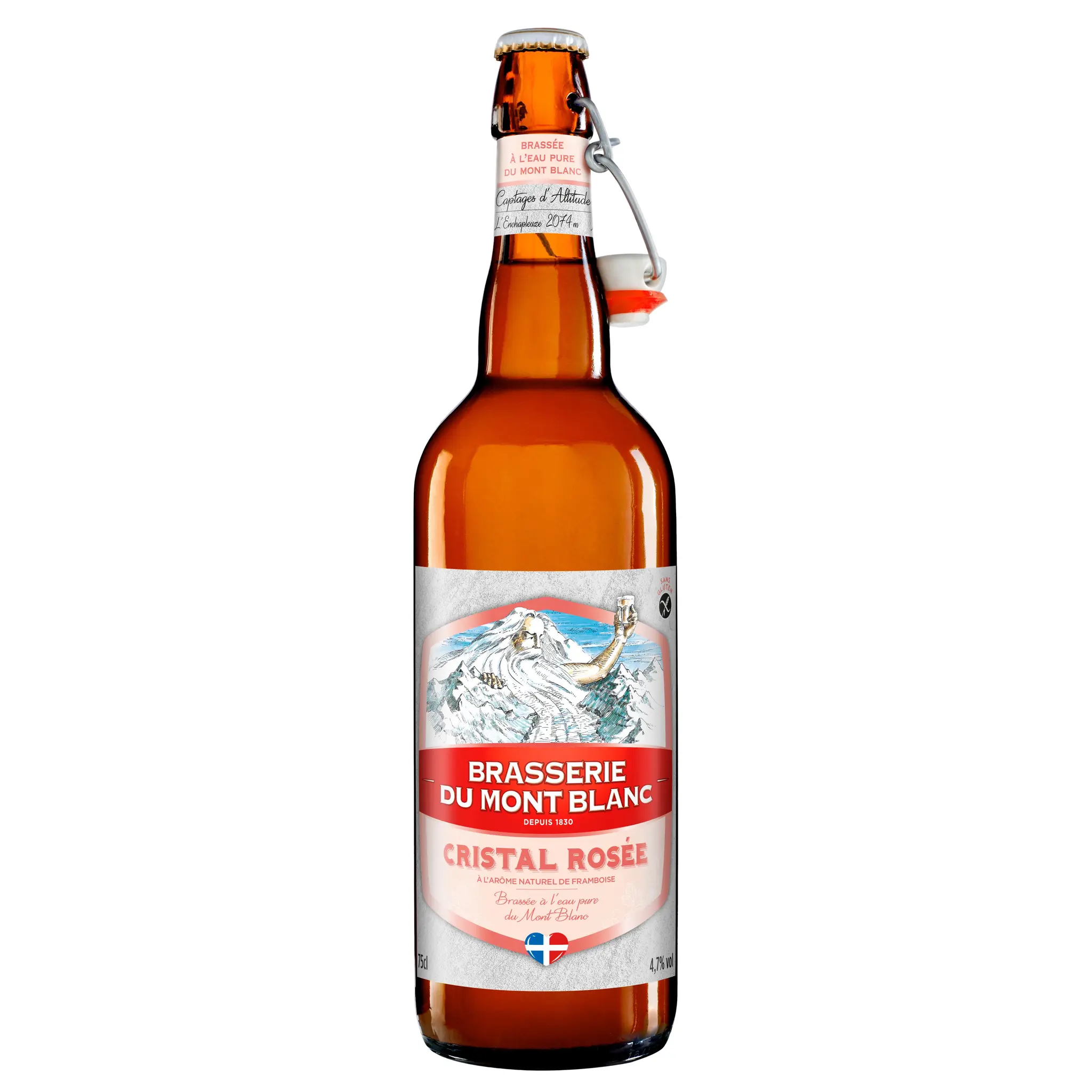 BRASSERIE DU MONT BLANC Cristal rosée Bière aromatisée à la framboise 4.7%