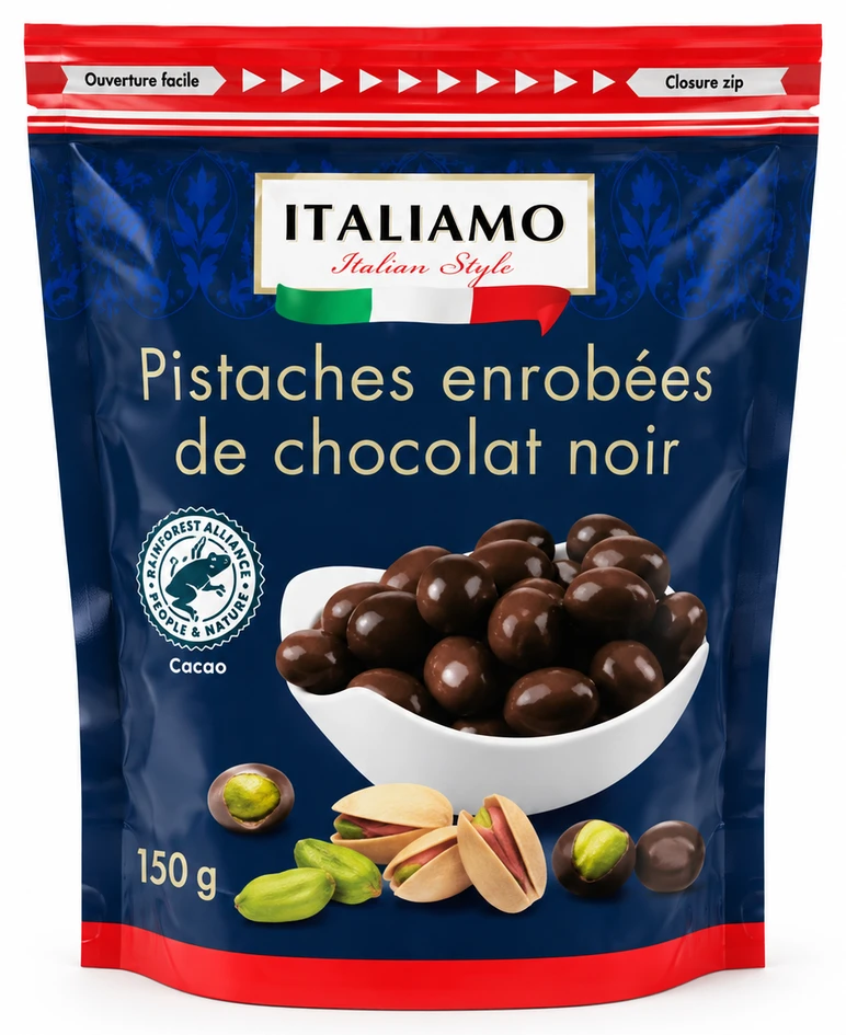 Pistaches enrobées de chocolat