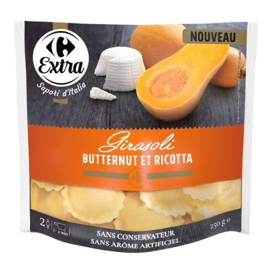 Pâtes fraîches Girasoli butternut ricotta CARREFOUR EXTRA