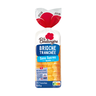 Brioche tranchée sans sucres ajoutés LA BOULANGERE 450g
