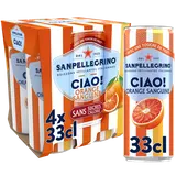 Boisson eau gazeuse aromatisée Orange sanguine SAN PELLEGRINO CIAO - 4x33cl