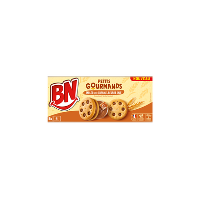 BN petit gourmand caramel au beurre salé, x5 pochons, 180g