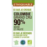 Chocolat noir 90%cacao Nicaragua/Colombie BIO ETHIQUABLE, 100g