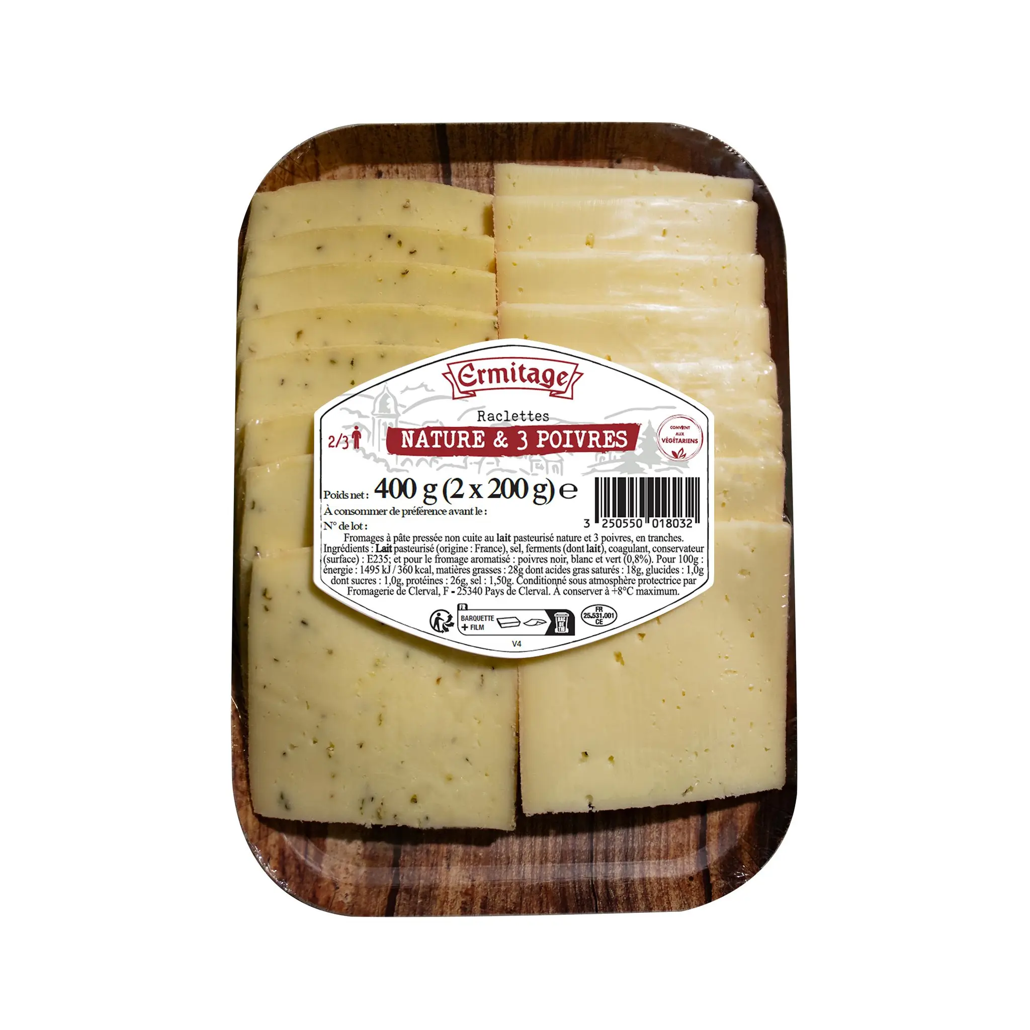 ERMITAGE Raclettes nature & 3 poivres