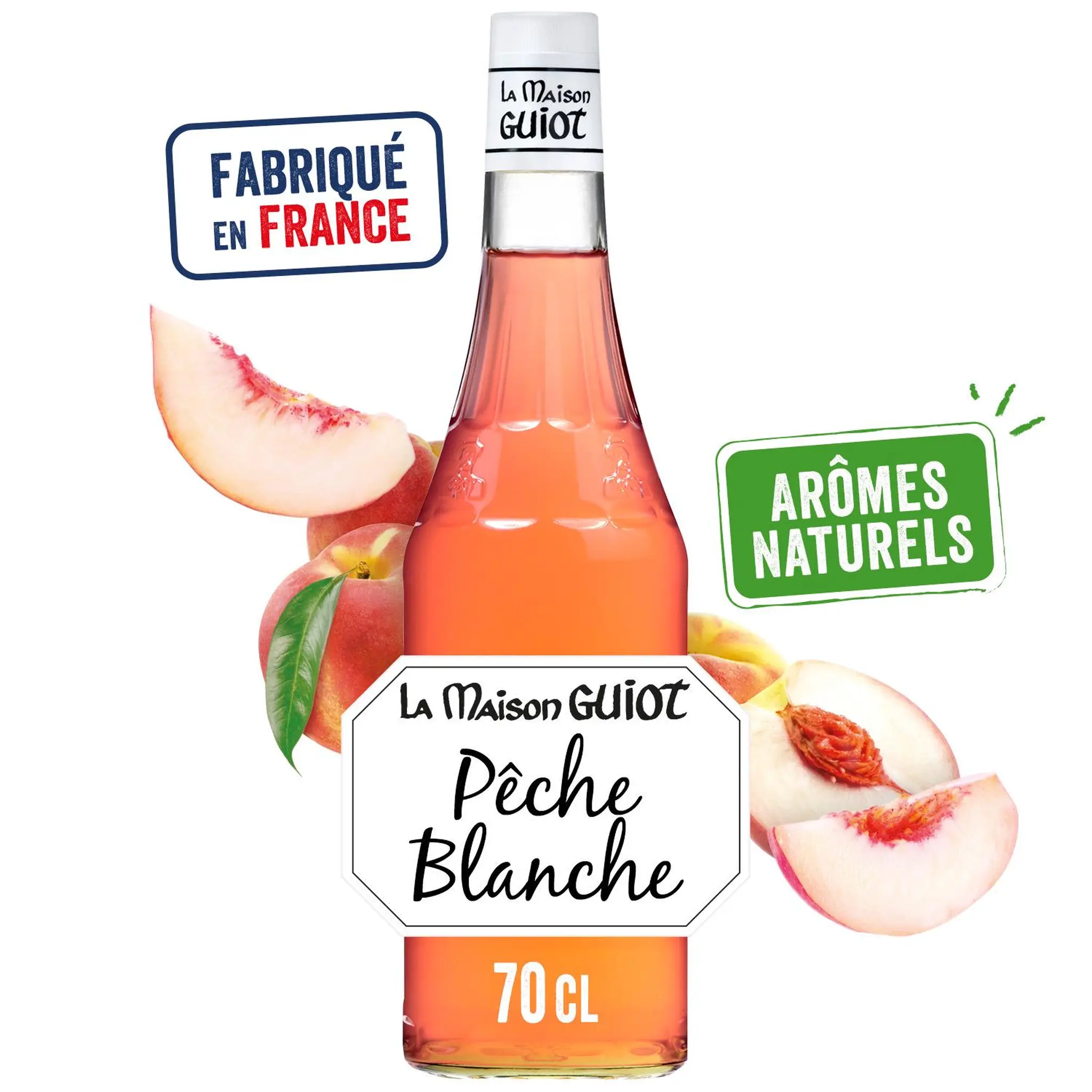 LA MAISON GUIOT Sirop de pêche blanche bouteille verre