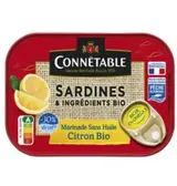 Sardines marinade citron sans huile -30% sel BIO, Connetable (135 g)