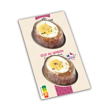 Oeufs durs au jambon, QUALITE TRAITEUR, 2x90g