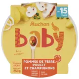 AUCHAN Assiette pomme de terre poulet champignon dès 15 mois