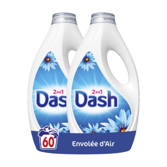 Lessive Liquide Envolée d'Air 60 Lavages DASH 2 IN 1