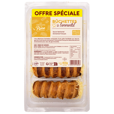 Bûchette à l'emmental gratiné, 4 pièces, 400g