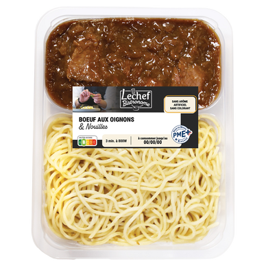 Boeuf aux oignons et nouilles chinoises, 2/3 parts, 600g