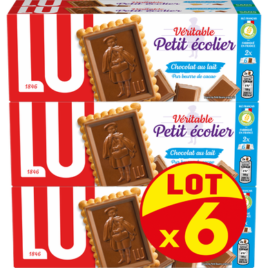 Biscuits petit beurre chocolat au lait Petit Ecolier LU, 6 paquets de150g