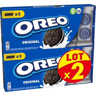 Biscuits fourrés à la vanille OREO - 2 paquets de 220g