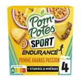 POM'POTES sport endurance pomme ananas passion, gourdes 4x90g
