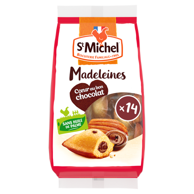 Madeleines fourrées au chocolat ST MICHEL, x14 soit 350g
