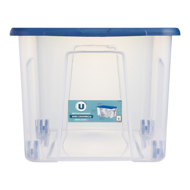Boîte de rangement à roulettes 48L bleu