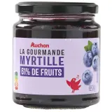 AUCHAN La Gourmande Confiture myrtille 61% de fruits