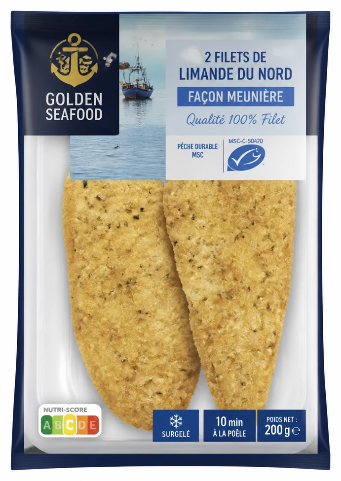 Golden Seafood 2 Filets de Limande du Nord Façon meunière