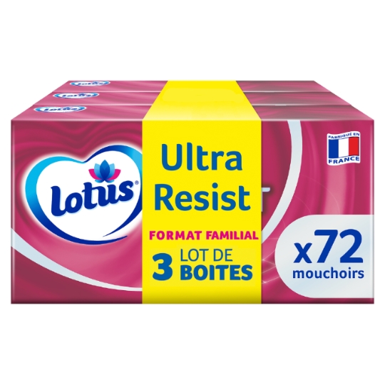 Mouchoirs 4 Epaisseurs Ultra Resistant, Doux LOTUS