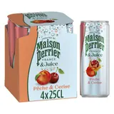 Maison Perrier Boisson Gazeuse Pêche Cerise 4x25cl