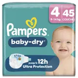 Pampers Baby-Dry Taille 4 - 9kg-14kg - x45 Couches