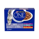 Purina - One Sachets repas agneau poisson boeuf poulet pour chat adulte, 8x85g