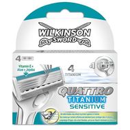 Wilkinson Lames de rasoir quattro titanium sensitive, 4 lames