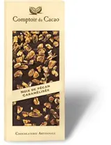 Tablette gourmande noir noix de Pécan caramélisées, Comptoir Cacao (90 g)