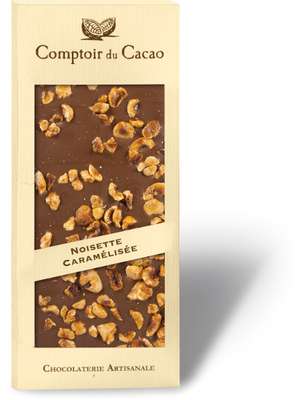 Tablette gourmande lait noisettes caramélisées, Comptoir Cacao (90 g)