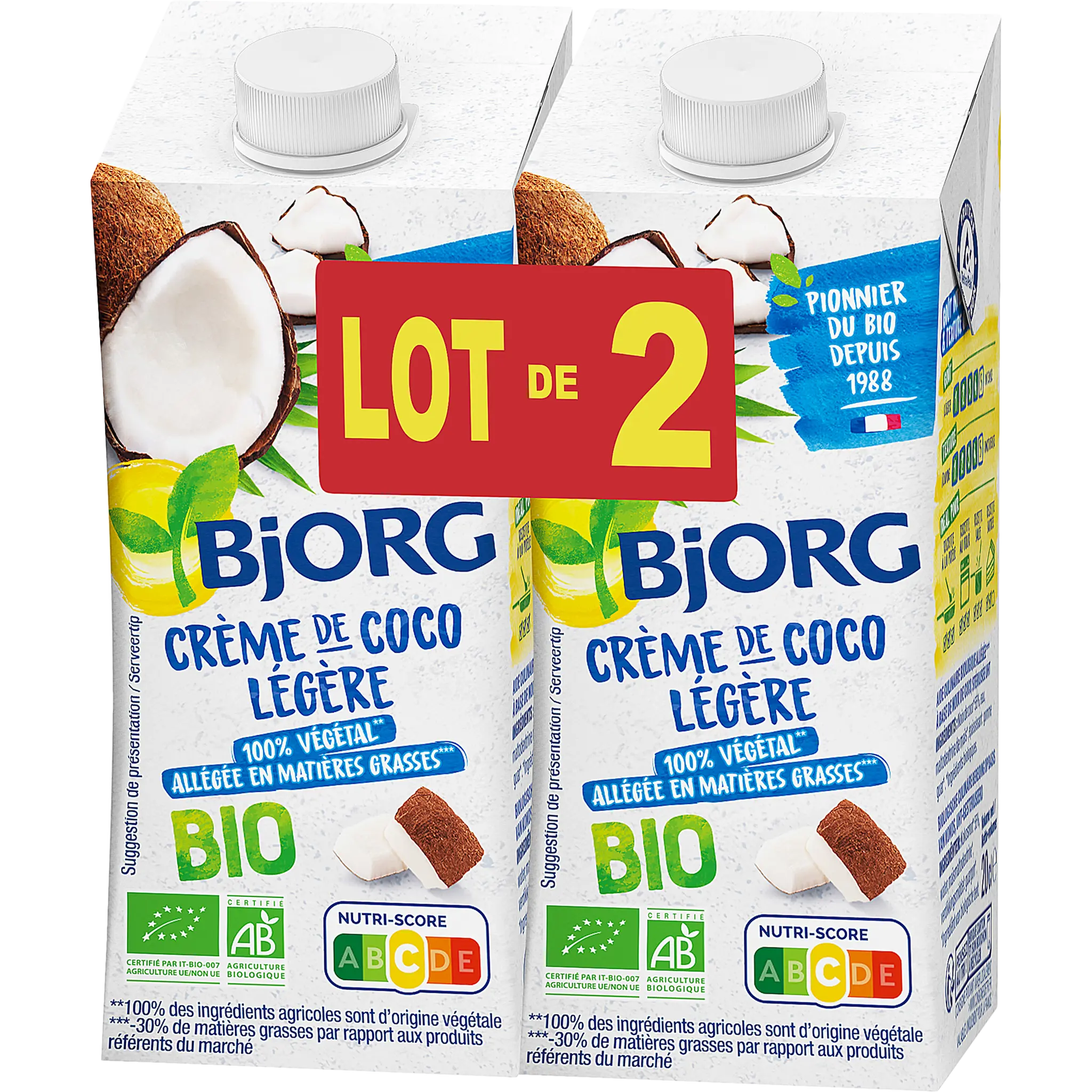 BJORG Crème de coco légère bio