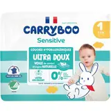 Couches peaux sensibles T1 / 2-5 kg, Carryboo Sensitive (24 couches)