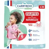 Couches culotte peaux sensibles T6 - XL / 16-30 kg,  Carryboo Nature (26 couches)