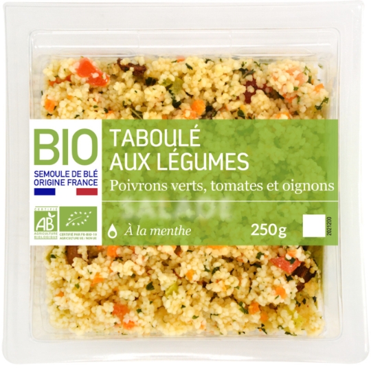Salade Taboulé aux Légumes Poivrons Verts, Tomates et Oignons Bio MIX BUFFET