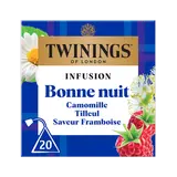 Infusion bonne nuit TWININGS,  boîte 20 sachets,  30g