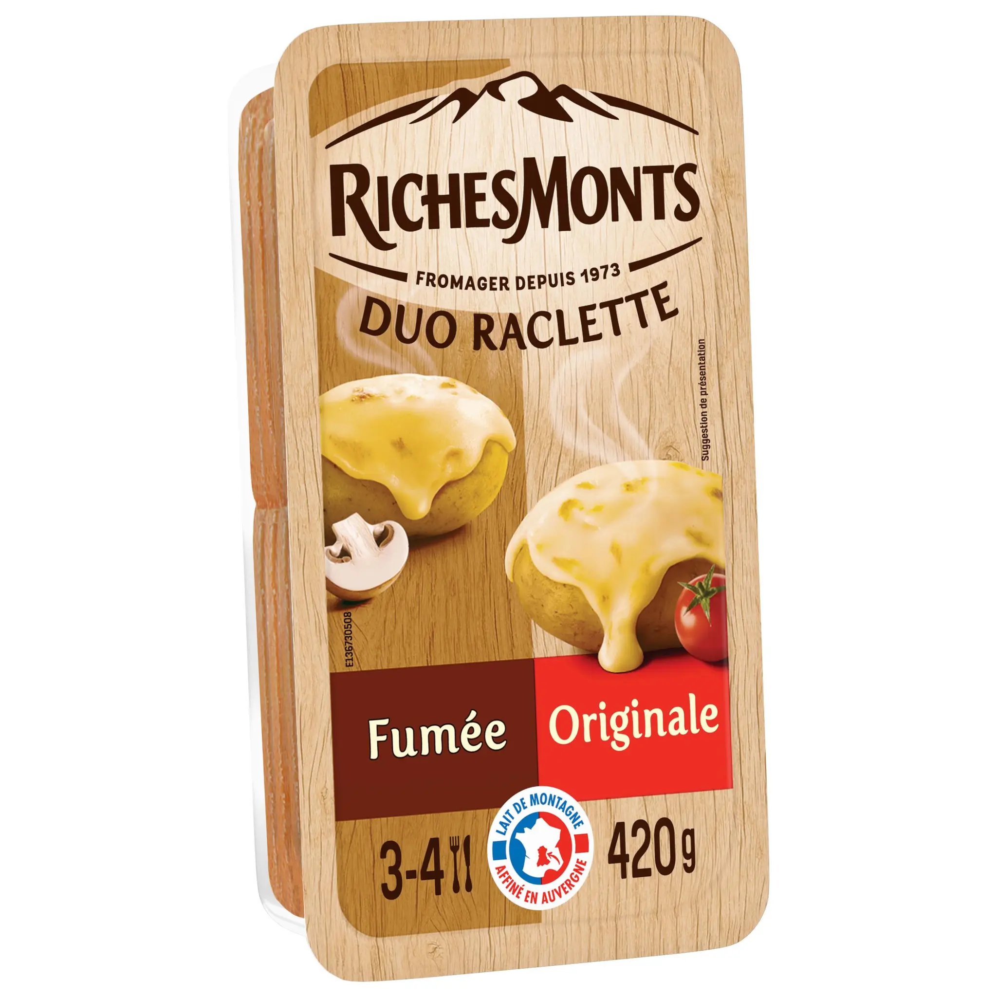 RICHESMONTS Fromage à raclette nature et fumé