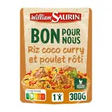William Saurin Riz coco curry et poulet rôti - Bon pour nous en sachet micro-ondable, 300g
