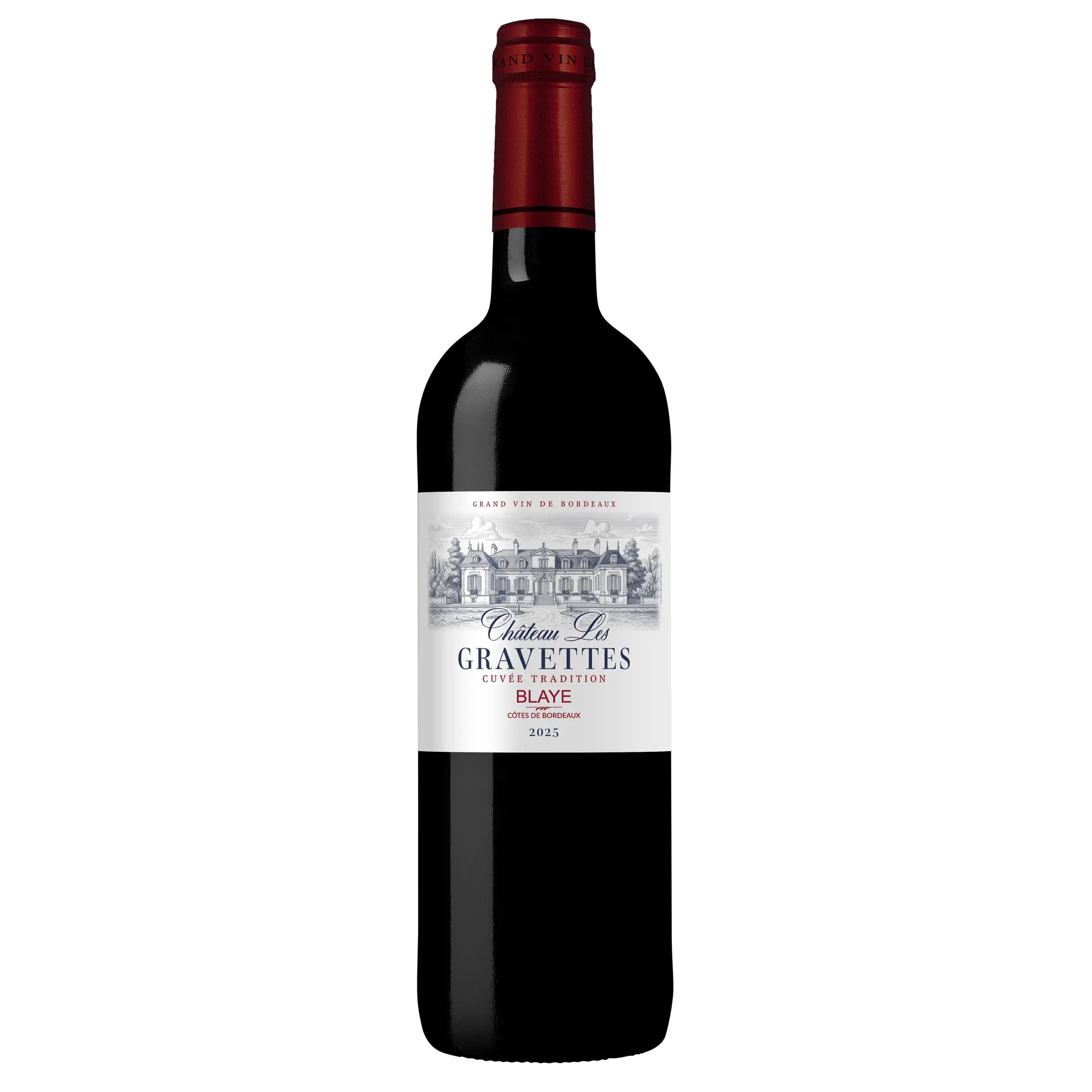 AOP Blaye Côtes de Bordeaux château les Gravettes rouge 2025 cuvée Tradition