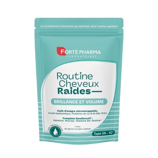 Complément Alimentaire Routine Cheveux Raides Brillance et Volume FORTE PHARMA