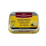 Sardines à l'huile d'olive et au citron LES MOUETTES D'ARVOR, 115g