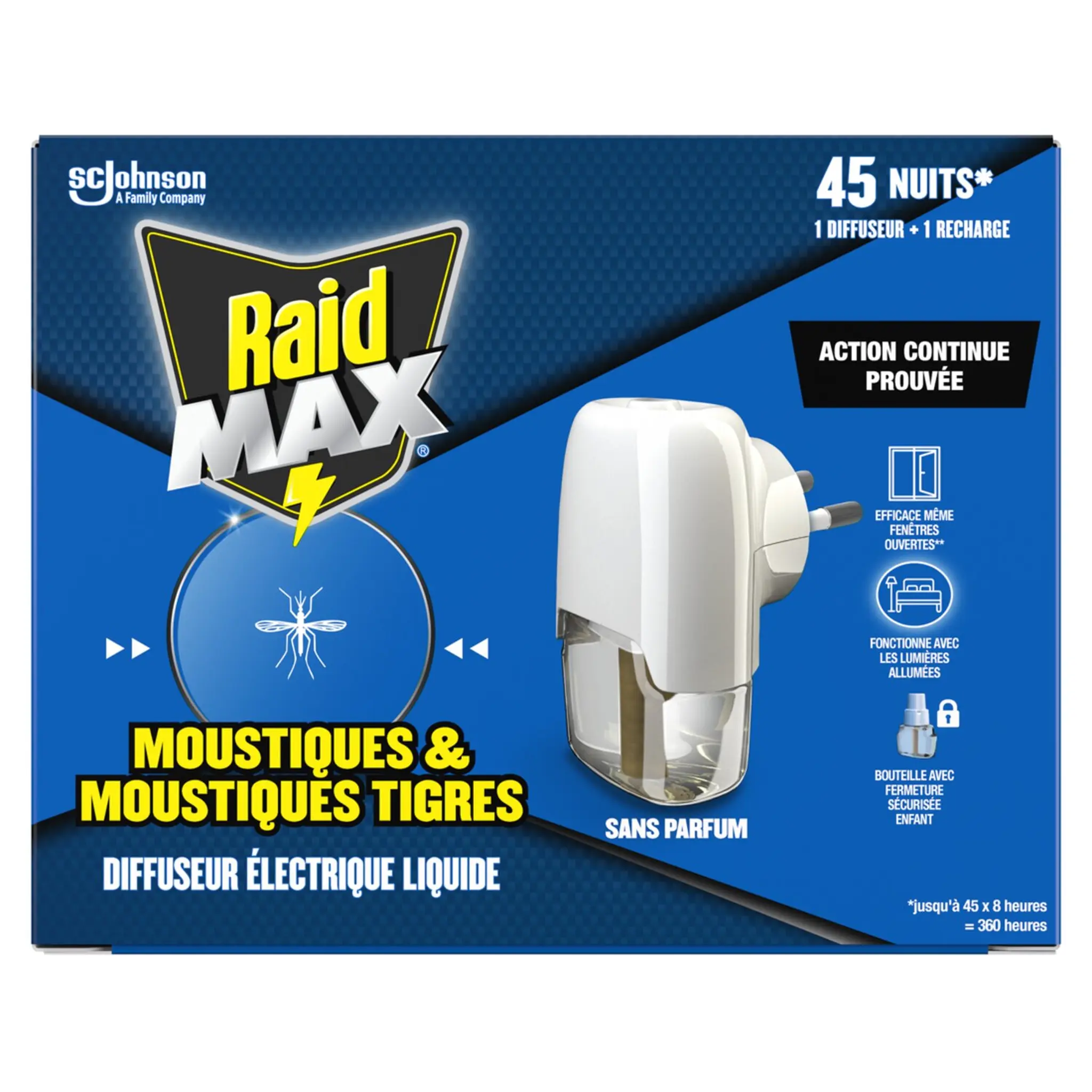 RAID Max diffuseur électrique répulsif anti-moustiques TP18