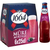 Bière aromatisée Mûre myrtille 1664, 4,5° - Bouteilles 6x25cl