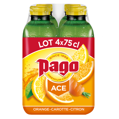 Boisson orange/carotte/citron ACE PAGO pet 4x75cl