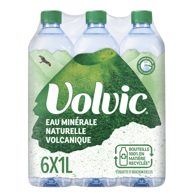 Eau minérale naturelle plate VOLVIC - 6x1l