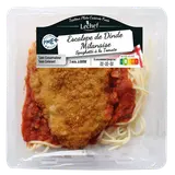Escalope de dinde milanaise et spaghetti à la tomate LECHEF, 1 part, 300g