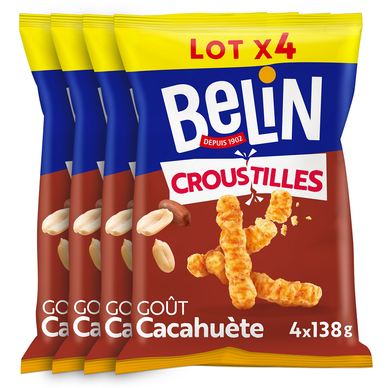 Biscuits apéritifs cacahuètes Croustilles BELIN - Paquet de 4x138g