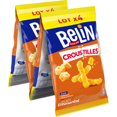 Biscuits apéritifs emmental Croustilles BELIN - Paquet de 4x138g