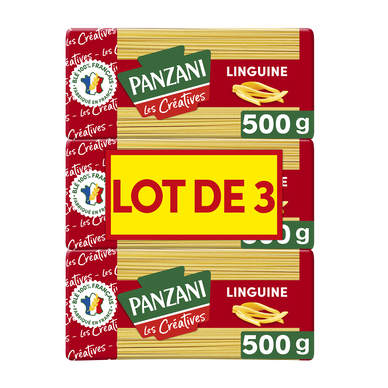 Pâtes LINGUINE les Créatives blé Français PANZANI - 3x500g